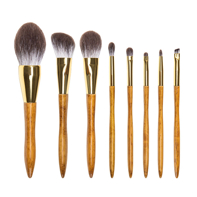 Factory Customize Premium Natural Hair Makeup Brush Set Portable 8Pcs Foundation Eyebrow Make up Brushes