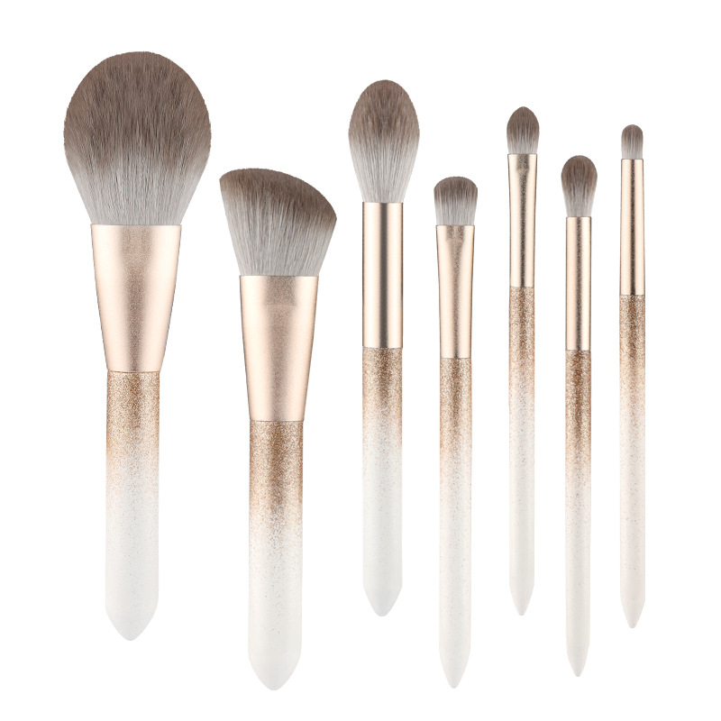 Customize Premium Makeup Brush Set 7pcs Vegan Foundation Powder Eyeshadow Travel Makeup Brushes