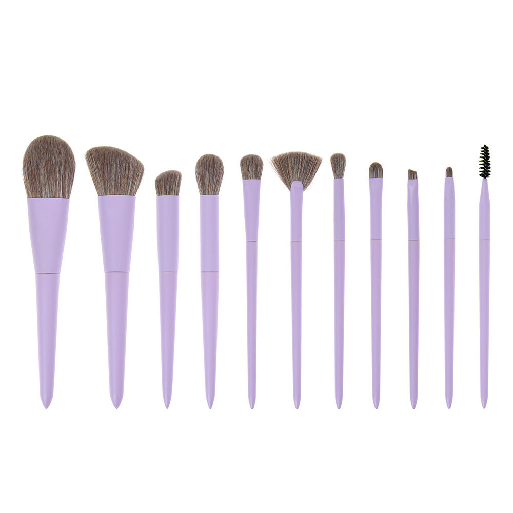 Pro Cruelty Free 10 kpl violetti meikkiharjasarja korkealaatuiset synteettiset hiukset kauneuskosmeettiset työkalut