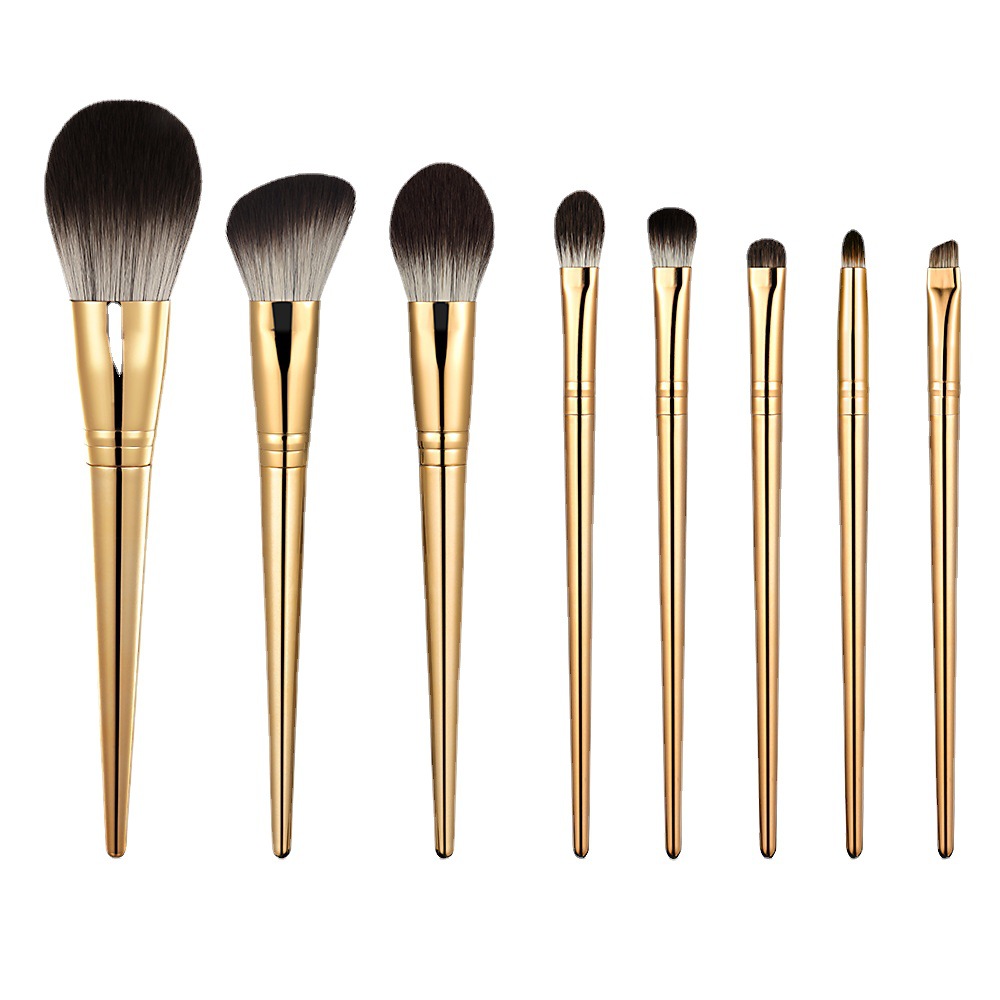 Wholesale Premium Makeup Brushes Set 8Pcs Luxury Golden Vegan Hair Powder Foundation Eye Shadow Beauty Tools