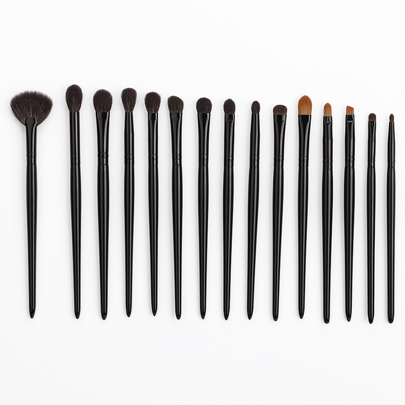 Professional Makeup Artist Tools 15pcs Premium Natural Hair Eyeshadow Cosmetic Brush Set