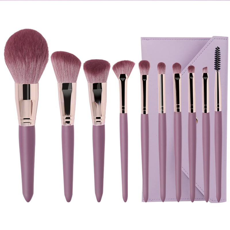 2022 Purple Make up Brush Set Soft Vegan Foundation Powder Eyeshadow Cosmetics Tool