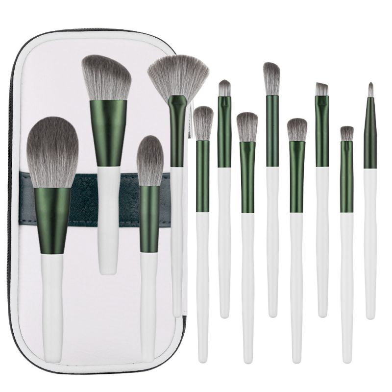 12Pcs Luxury White Vegan Travel Makeup Brush Set Factory