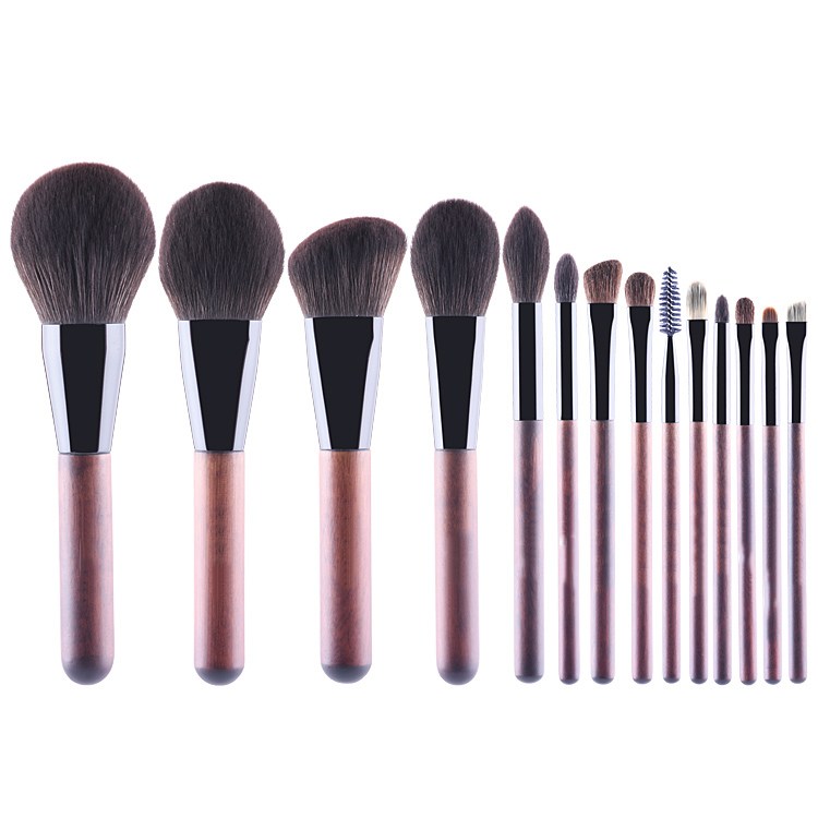 Label manokana Vaovao 2021 feno Set Luxury Black Cosmetics Makeup Brushes Set