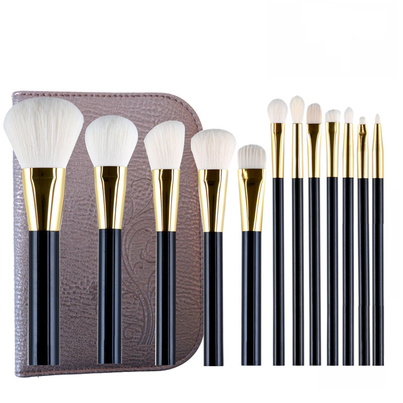 Wholesale 12 PCS High Quality Cosmetics Professional Makeup Brush Set with Bag Customized