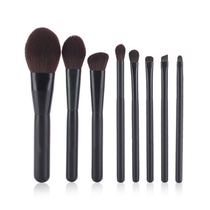 Customized Matt black Make up Brushes 8PCS Makeup Brush Set for Women 