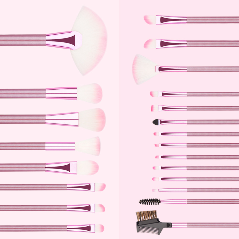 China-Fabrik mit 22-teiligem rosa Make-up-Pinsel-Set