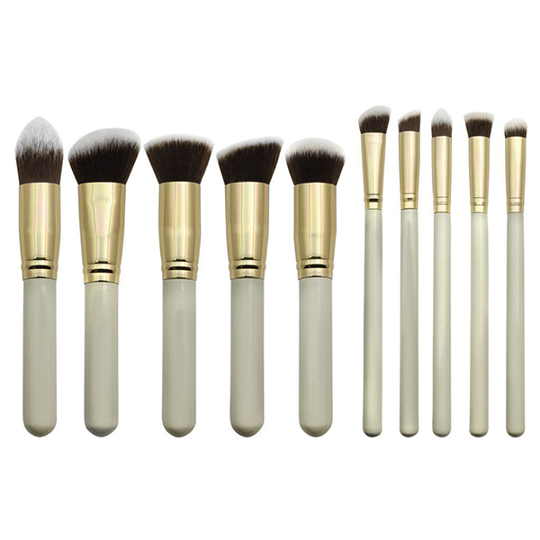 10pcs OEM 2 colors vegan hair Cosmetic Brush Set Travel Makeup Brush Set