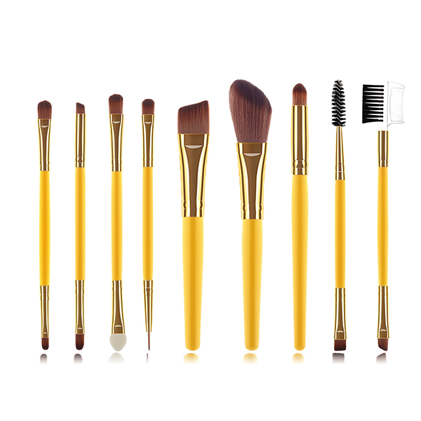 9pcs Nylon Hair Make up Brushes Set Makeup Tools with dual end brushes