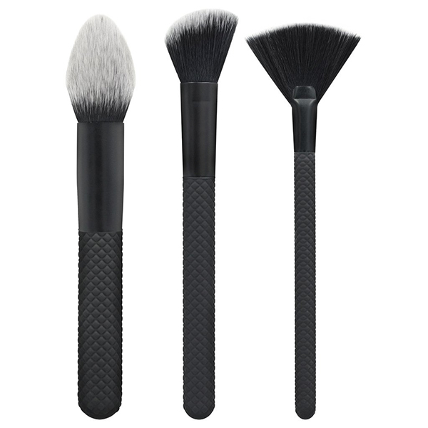 OEM 3pcs face makeup brushes set with makeup brush pouch