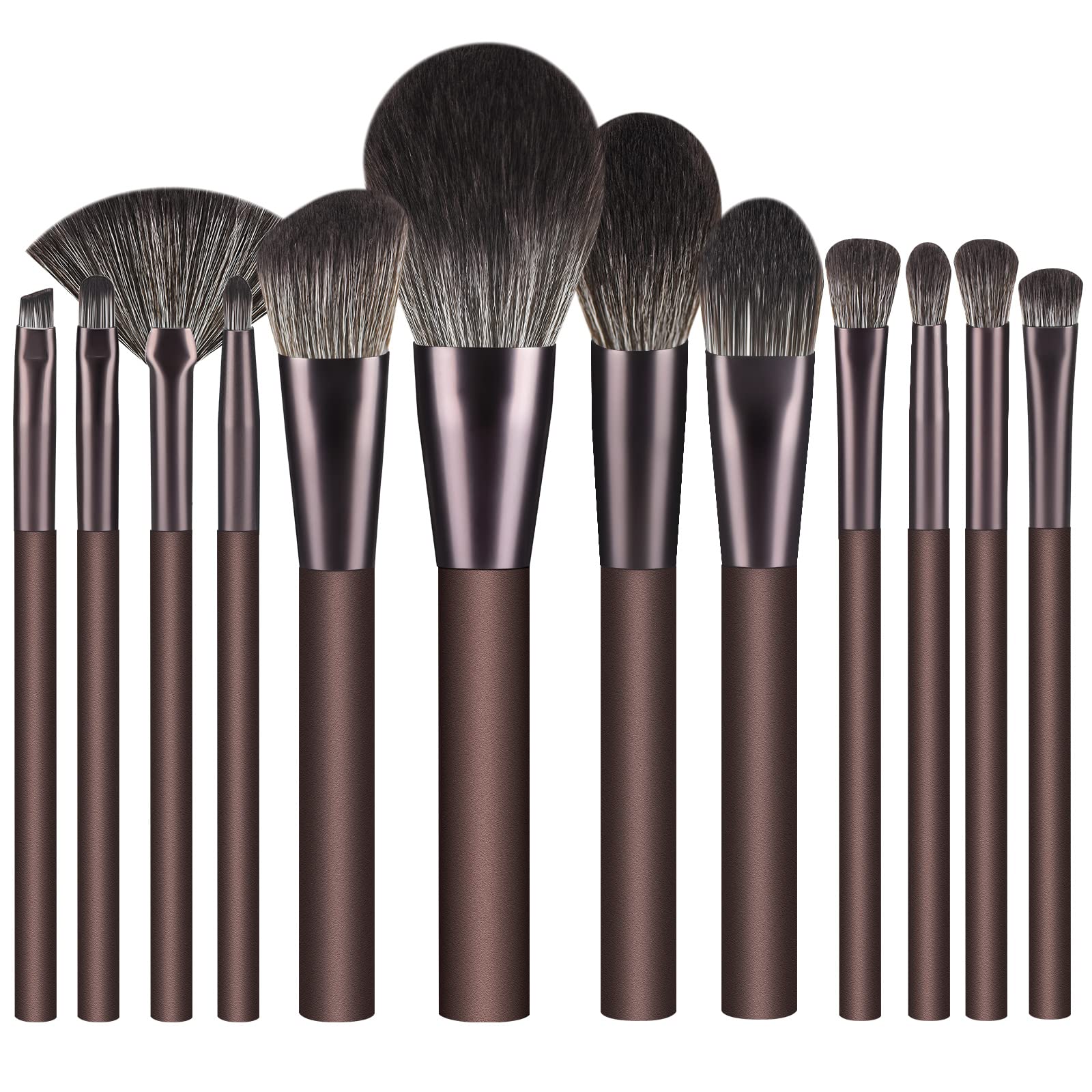 12 PCS Contour Foundation Powder Makeup Brushes Premium Synthetic Hair with Bag