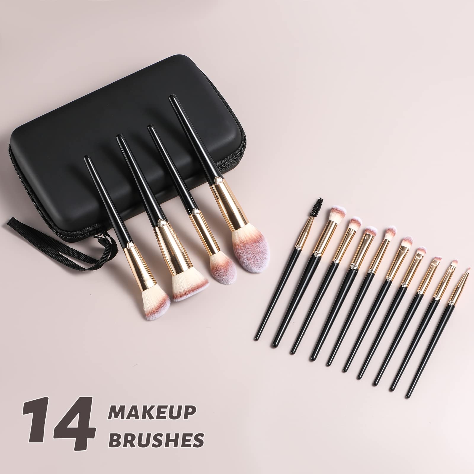 Wholesale 12 PCS Makeup Brush Premium Synthetic  Hair High Quality Handle with Heart-Shaped Makeup brush Set