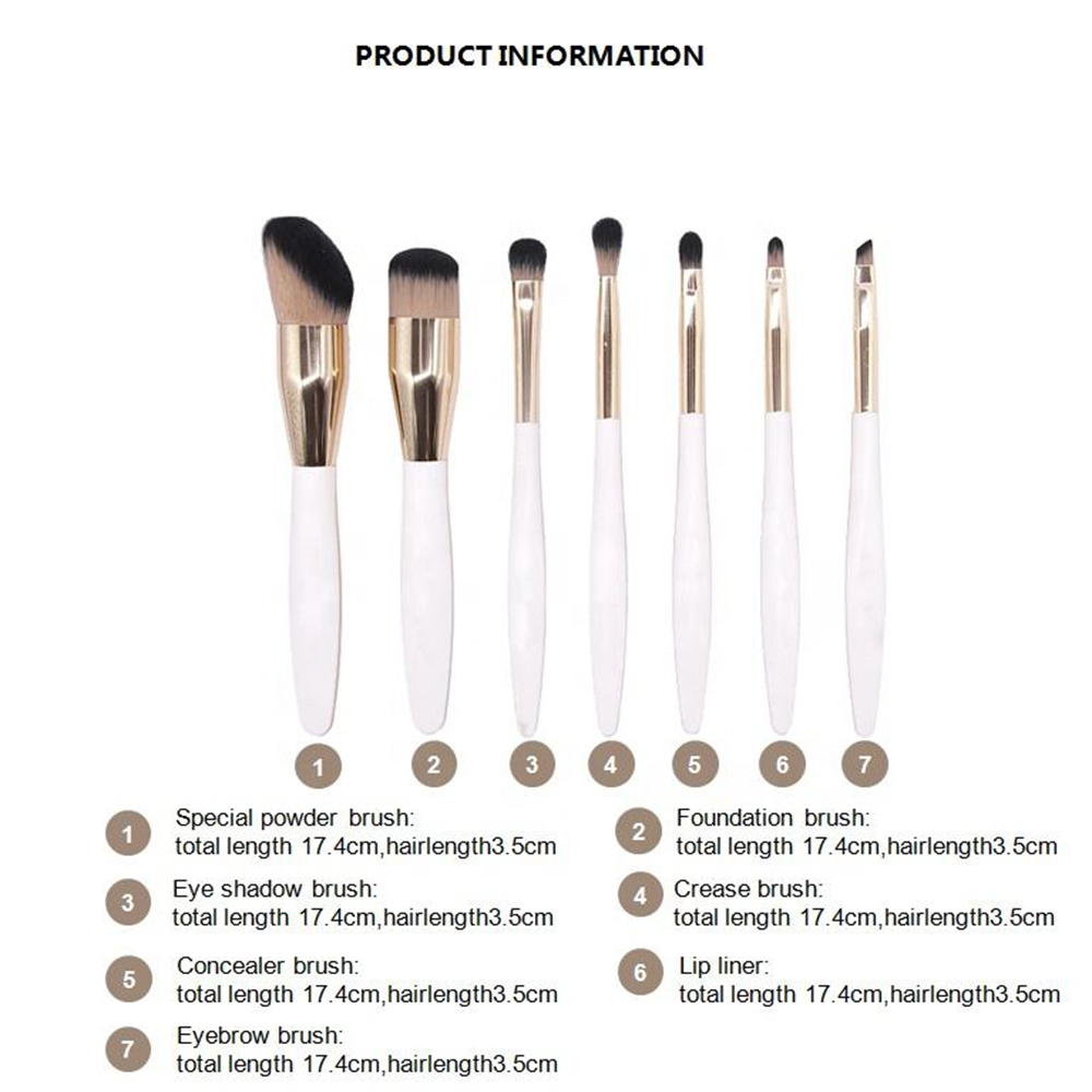 High Quality 7Pcs Make Up Brushes Custom Logo Private Label Cosmetics Makeup Brush Set