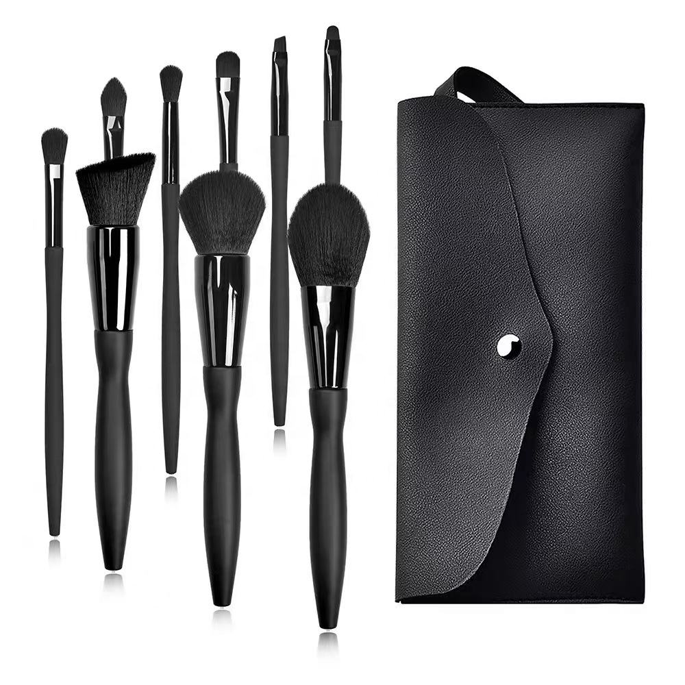 High Quality 9 PCS Vegan Synthetic Make Up Brushes Luxury Professional Private Label Makeup Brush Set With Belt Bag
