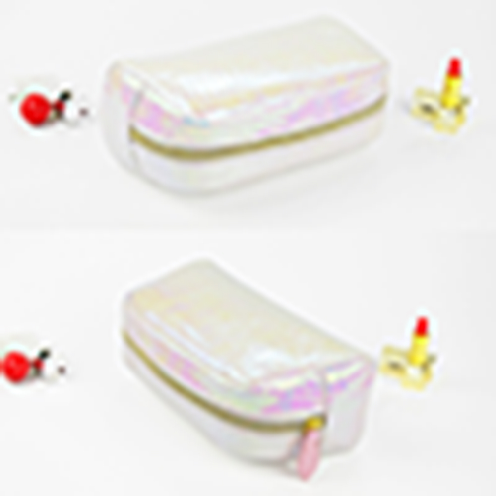 Ustomized Logo New Soft Storage Bag Laser Color Snake Leather Toiletries Bag Pu Cosmetic Bag