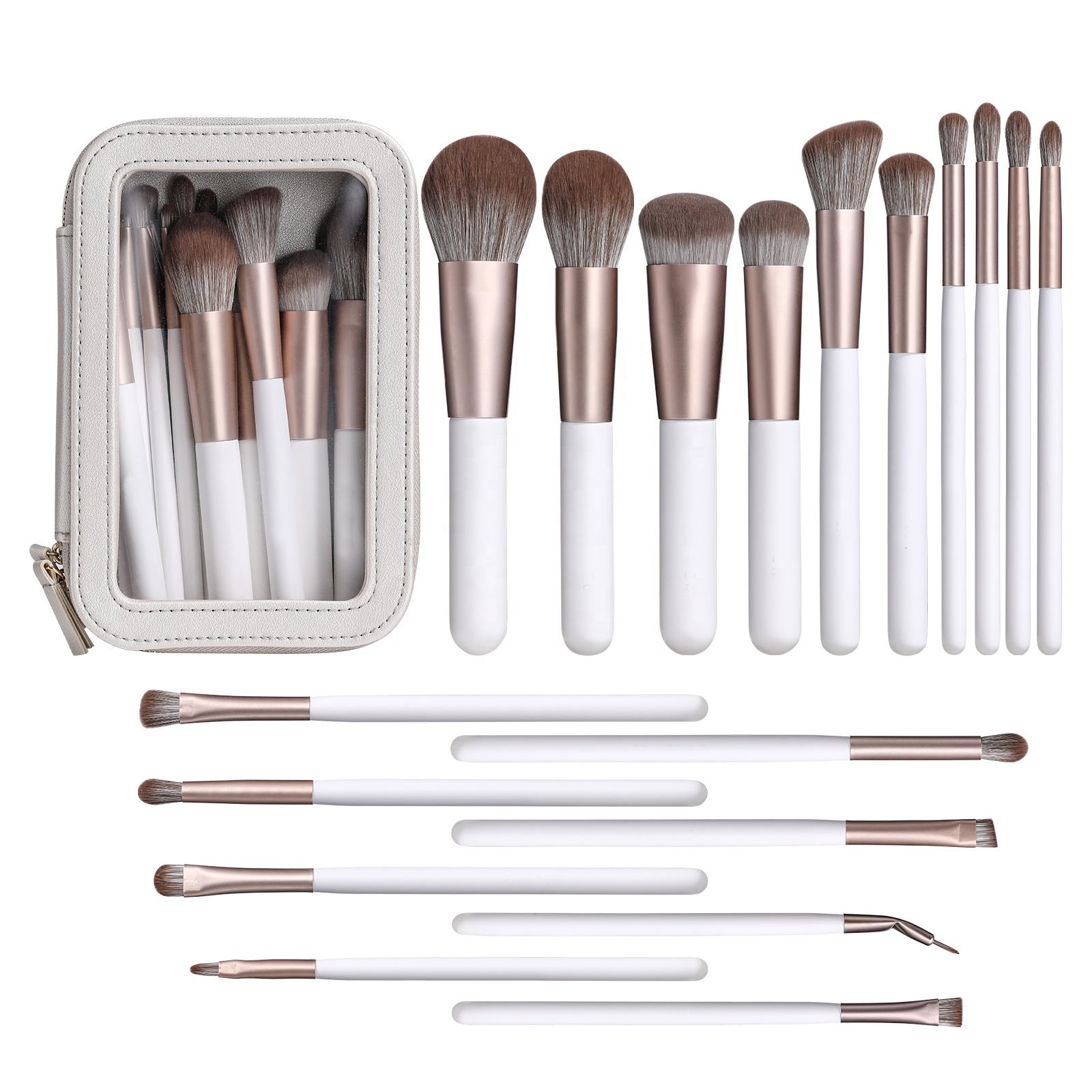 Premium 18 PCS Synthetic Beauty Wooden Vegan Makeup Brushes Wholesale Makeup Brush Set Beauty Brush