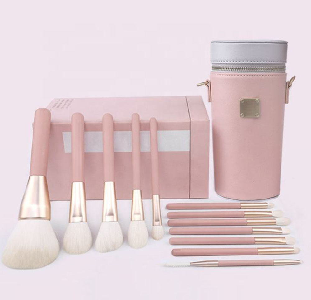 12 PCS Pink Makeup Brush Set Portable Super Soft ODM OEM Customized Makeup Brushes Custom Makeup Brush Set