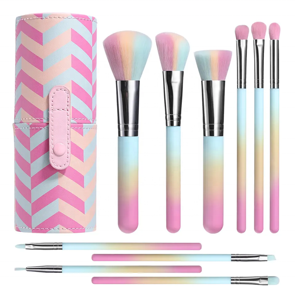 Makeup Brushes 10Pcs Colourful Makeup Brush Set Premium Synthetic Personalized Cosmetic Makeup Brushes with Holder