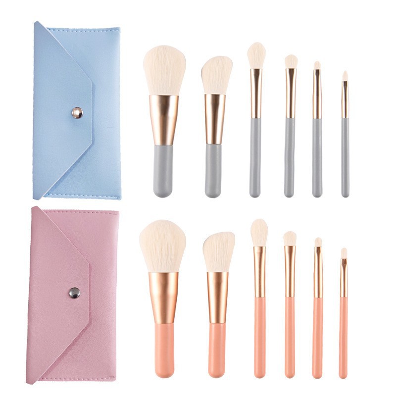 New Private Label Mini Cosmetic Brush Set High Quality Facial Eye Lip Travel Makeup Brushes with Beauty Case