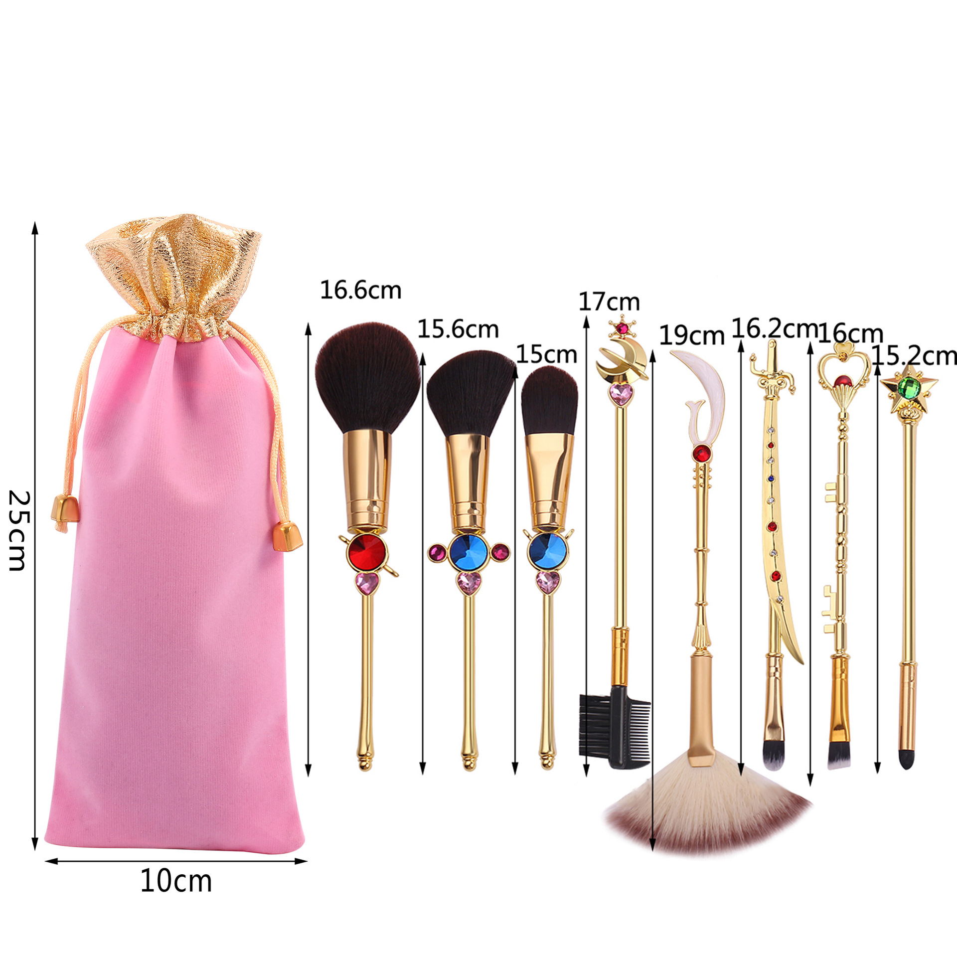 Hot selling New Style Sailor Moon Makeup Brush Set, 8 pieces