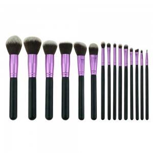 Factory Customize Premium Makeup Brush Set 15PCS Pro Facial Eye Beauty Tools with Makeup Bag