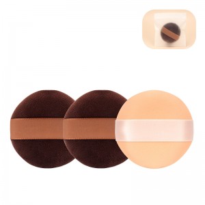 New Creative Cotton Powder Puff Air Cushion Double-sided Use Velvet Loos Powder Puff with Ribbon Band