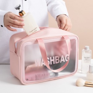 Hot Selling Clear PVC Cosmetics Bag Toiletry Bag Waterproof Clear Frosting Travel Tote Bag for Toiletries