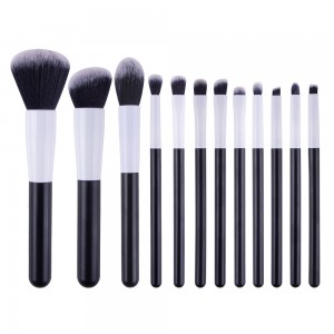 New Arrival Complete Beauty Tool 12Pcs Cruelty Free Powder Kabuki Eyeshadow Lip Makeup Brush Set with Holder