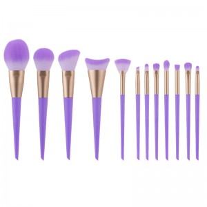 2023 New Premium Complete Makeup Brush Set 12Pcs Soft Vegan Hair Powder Foundation Eyeliner Purple Makeup Brushes