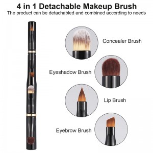 YRSOOPRISA Portable Multi Use Make Up Brush Detachable Eyeshadow Lip Eyebrow 4 in 1 Cosmetic Brush Set