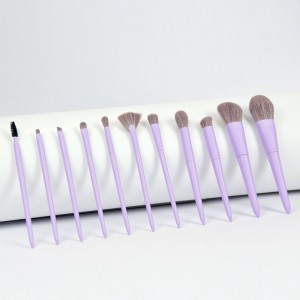 Pro Cruelty Free 10Pcs Purple Makeup Brush Set High Quality Synthetic Hair Beauty Cosmetic Tools