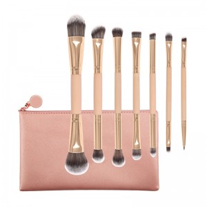 Private Label Dual Ended Makeup Brushes 7PCS Synthetic Hair Double Ended Face Eye Cosmetic Tools