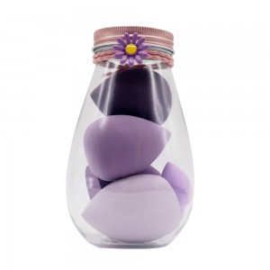 Eco Friendly Small Daisy Bottle Beauty Egg Cosmetic Puff Latex Free Blending Beauty Sponge Set
