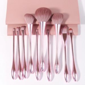 Small Waist Makeup Brush Set 10pcs Elegant Purple Powder Blush Eyeshadow Lip Cosmetic Brushes