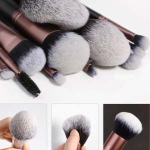 SOOPRISA Make up Brushes 12Pcs Pro Premium Synthetic Fan Powder Eyeshadow Brush Set with Makeup Holder