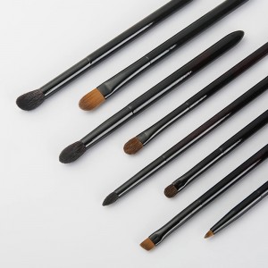 Matte Black Makeup Brush Set 12PCS Professional Natural Synthetic Hair Kabuki Foundation Blending Brush