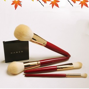 10pcs Red makeup brushes with nylon hair