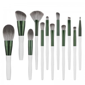 12Pcs Luxury White Vegan Travel Makeup Brush Set Factory