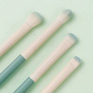 China Custom logo 12pcs light green synthetic hair makeup brush set