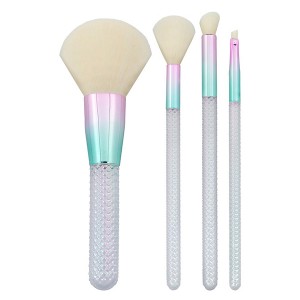 Customized makeup brushes set 4pcs face brushes with brush bag