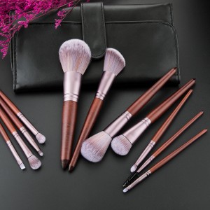 Luxury 11pcs Nano hair High end custom label makeup brush set with PU bag