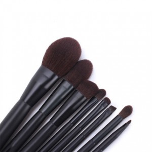 Customized Matt black Make up Brushes 8PCS Makeup Brush Set for Women