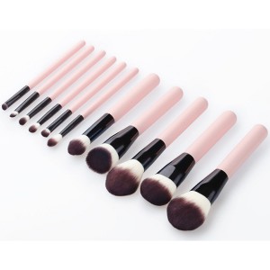 High quality Pink brush set 11pcs soft vegan makeup brush set