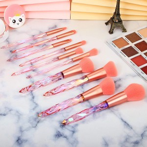 Private 10pcs Cystal handle cosmetic makeup brushes set
