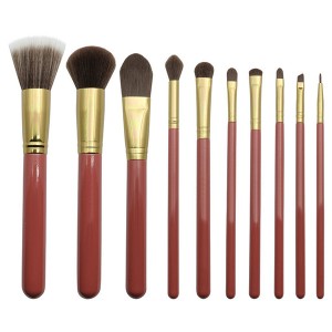 10pcs OEM 2 colors vegan hair Cosmetic Brush Set Travel Makeup Brush Set