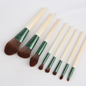 Private label 8pcs pearl white makeup brushes set brush manufacturer