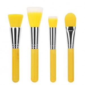 Customized 5pcs Yellow make up face brush set
