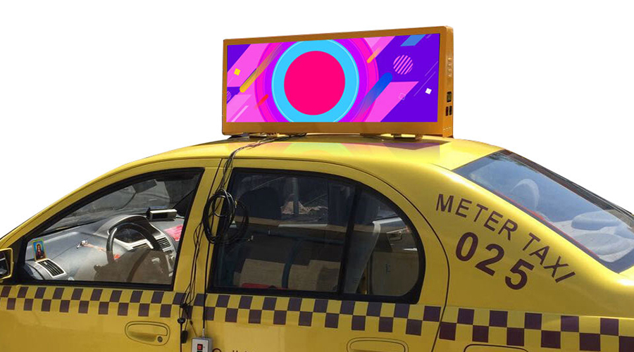Taxi Top LED ekranas dvipusis 960 x 320 mm aliuminio profilis