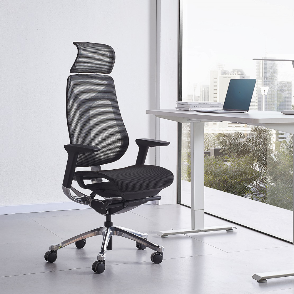 Cadeiras de escritório giratórias confortáveis ​​de malha de computador Cadeira de escritório executiva de luxo Cadeira ergonômica com encosto alto para móveis de escritório