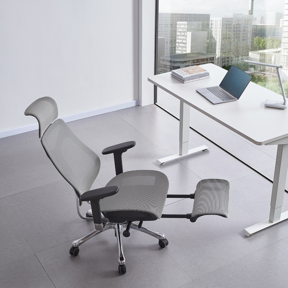 Möbelherstellung Höhenverstellbarer Boss Computer Executive Ergonomischer Vollnetz-Bürostuhl mit Fußstütze